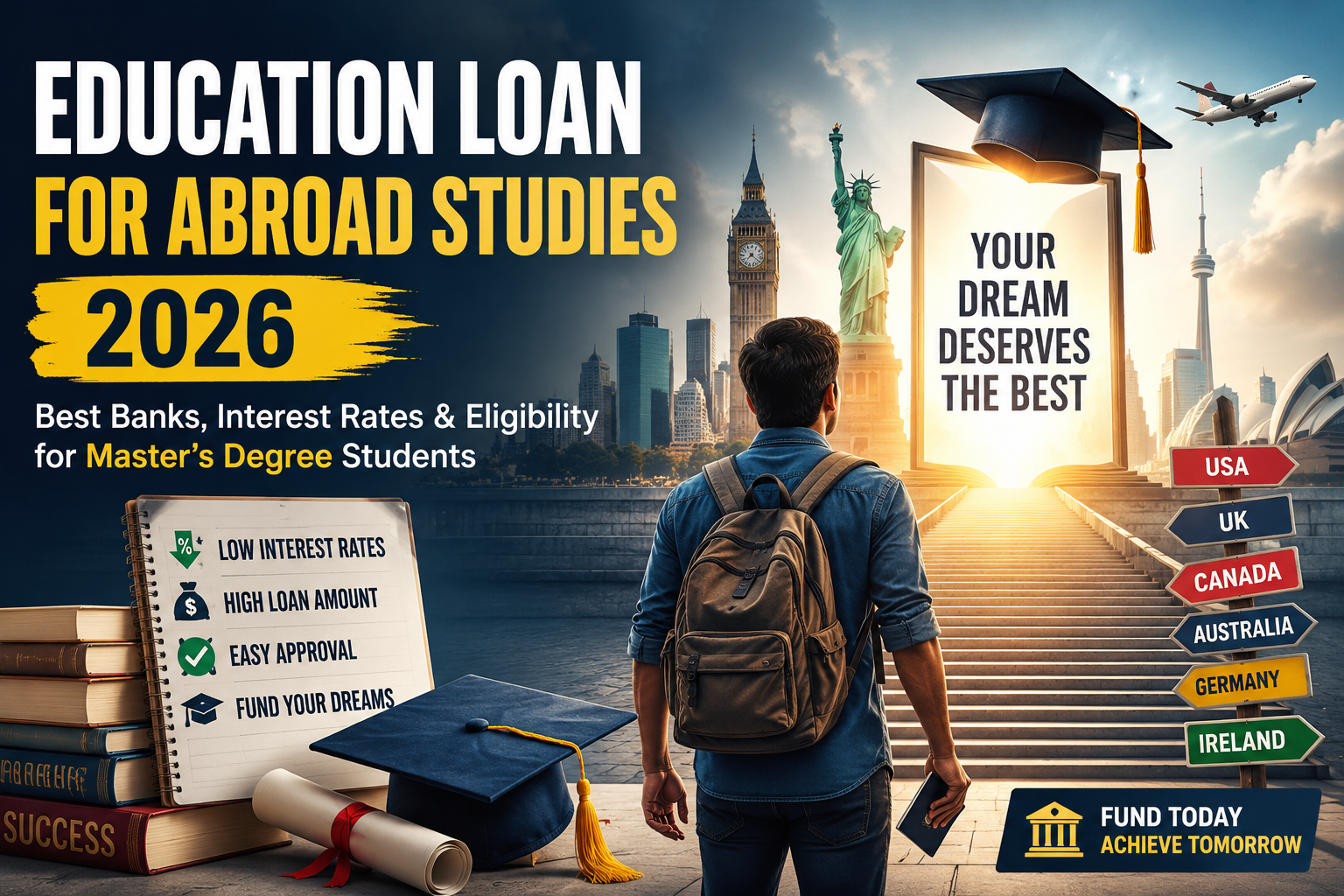 Education Loan for Abroad Studies 2026: Best Banks, Interest Rates & Eligibility for Master’s Degree Students