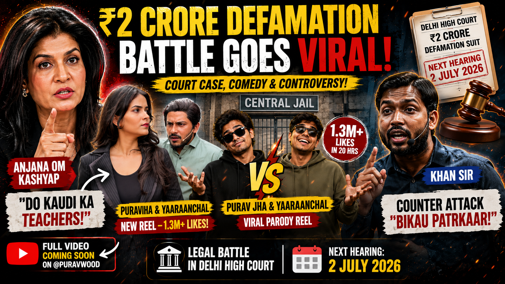 Anjana Om Kashyap vs Khan Sir Row Gets a Viral Twist ₹2 Crore Defamation Battle Sparks Purav Jha's Reel, Bags 1.3 Million Likes in 20 Hours